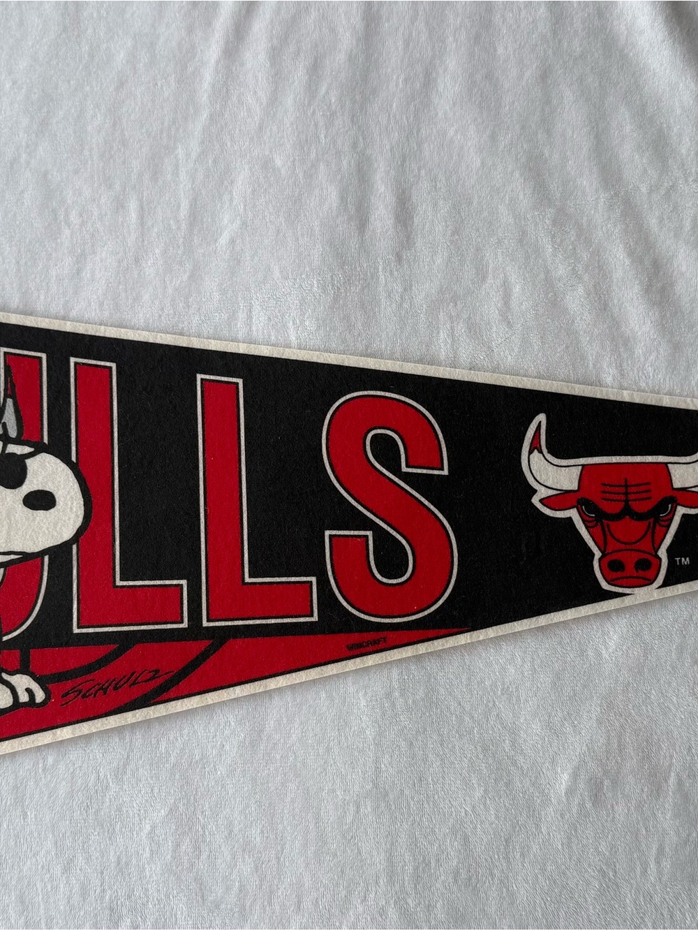 Vintage Bulls felt pennant with snoopy